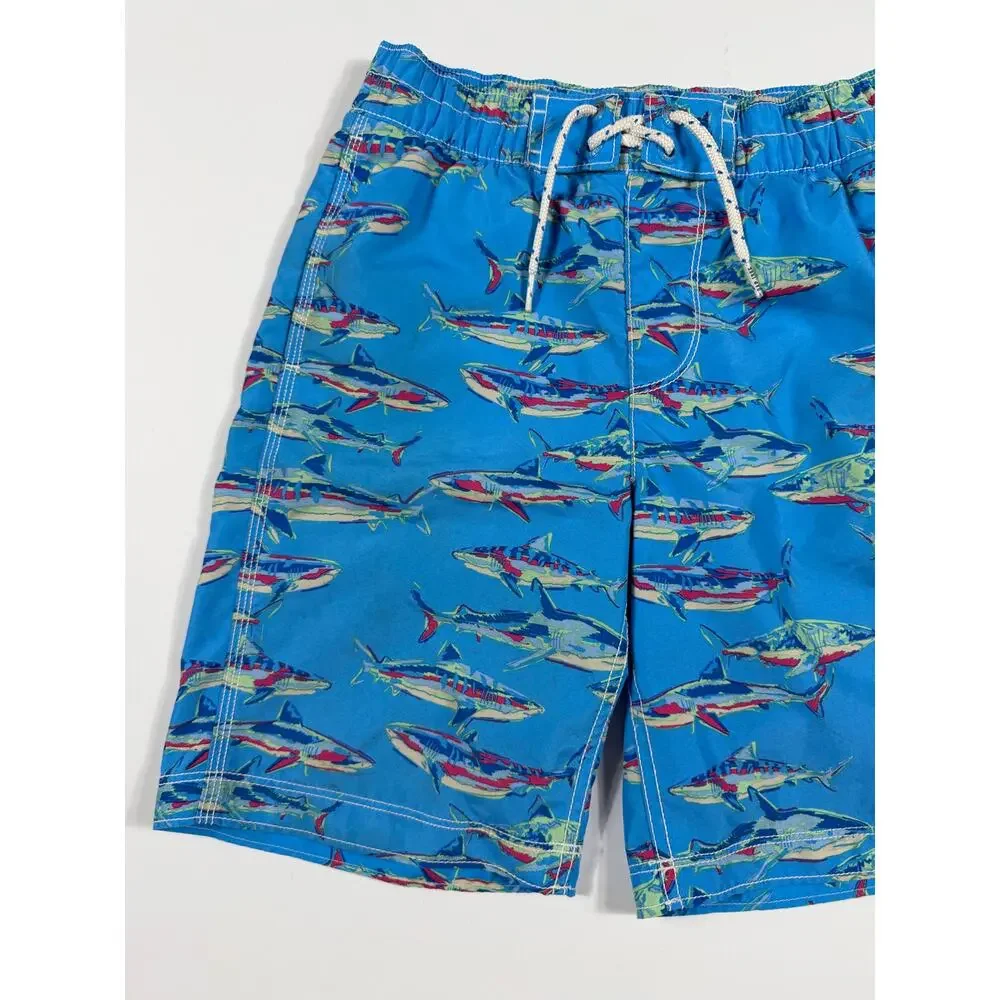 Gap Kids Boys’ Shark Swim Trunks Blue Size 8